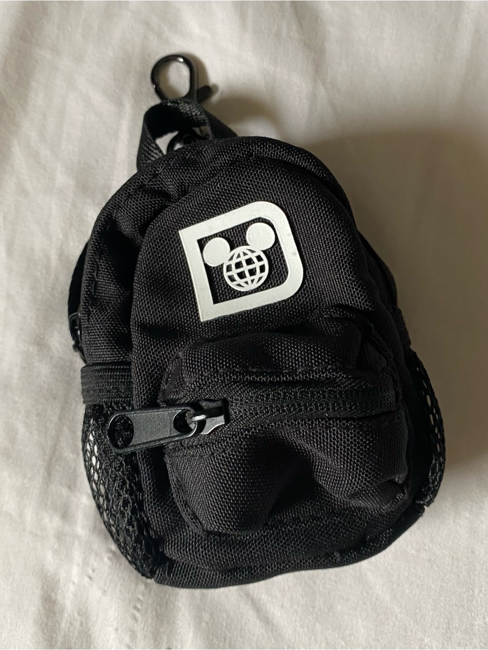 Official Disney Parks Black Mini Backpack Bag Charm Keychain